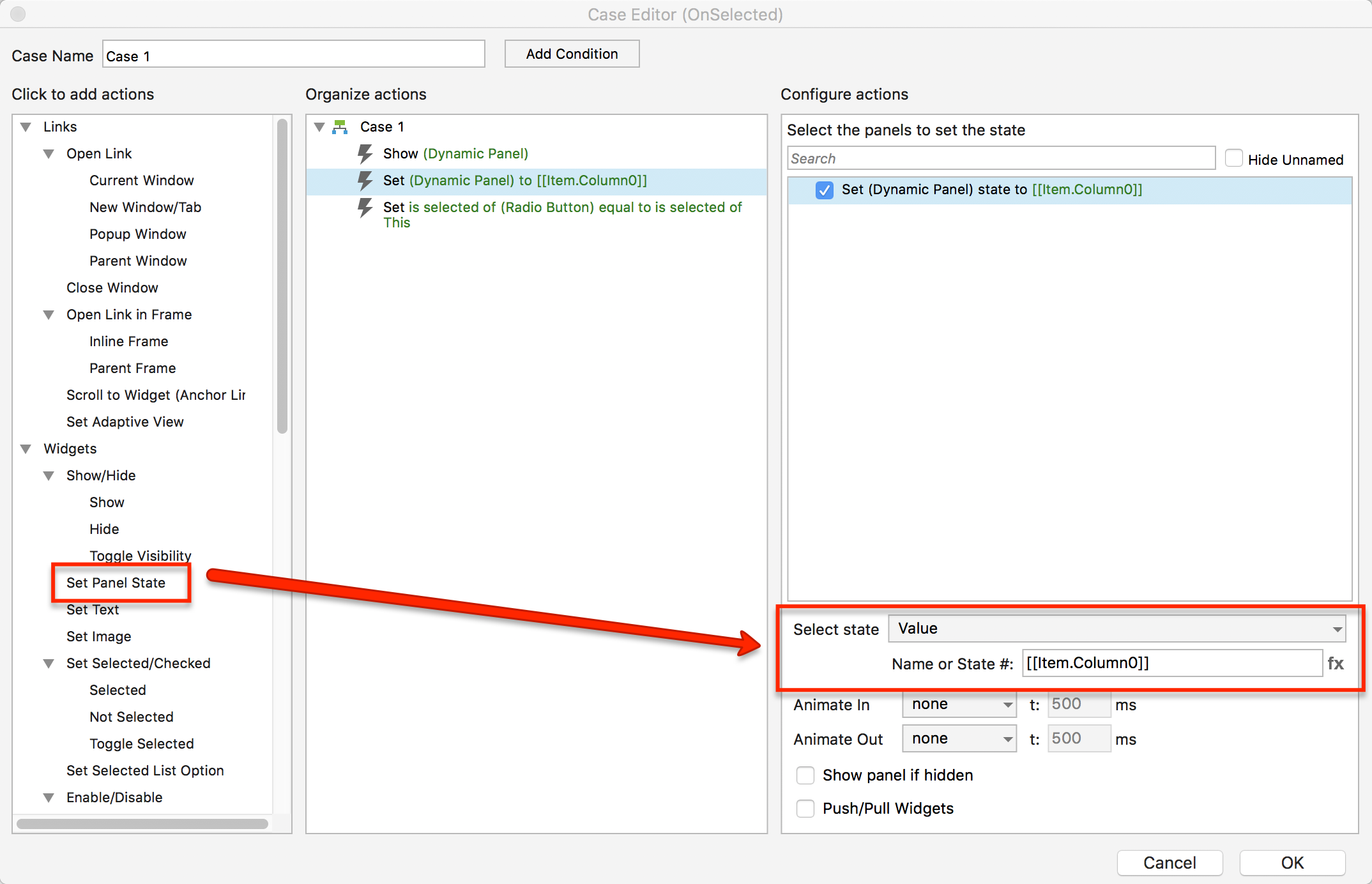 Click on a checkbox in a repeater to open a second repeater in a